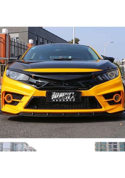 Honda Civic Fk7 Ön Panjur Izgara Ve Far Kaşları Siyah Fc450 Model