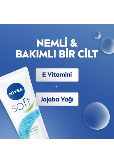 Soft Krem 75 Ml, Nemlendirici Bakım Kremi, Yüz, Vücut, El, Jojoba Yağı Ve E Vitamini İle Cilt Bakımı, Anında Emi