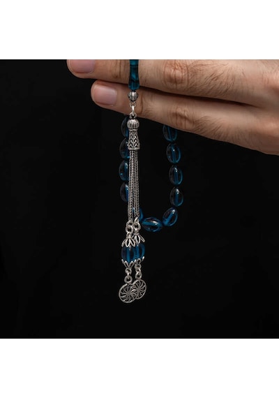 Gümüş Püskül Sıkma Kehribar Tesbih 00344156