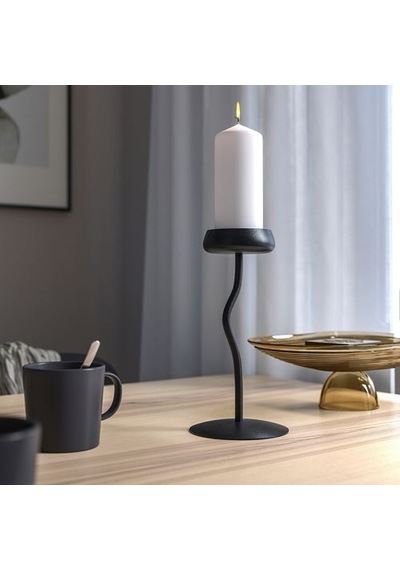 Ikea Sılverpäron Mumluk, Siyah, 24 Cm