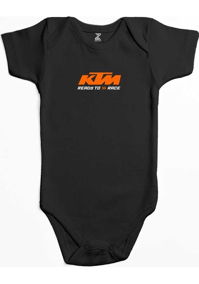 Zepplin Giyim Ktm Ready To Race Text Sarı Bebek Body Zıbın