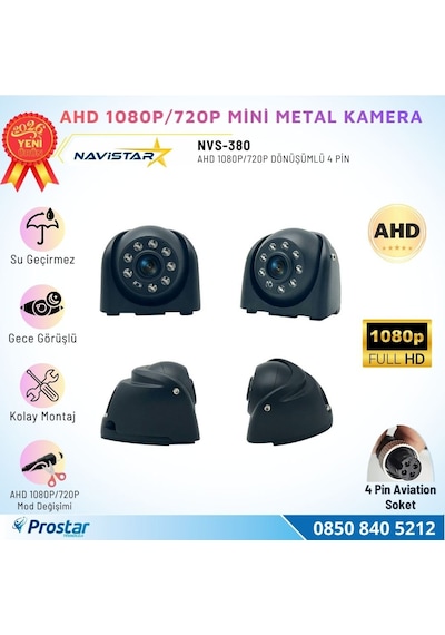 Ahd 1080p/720p Metal Mini Kamera Yan Ve Arka İçin Uyumlu
