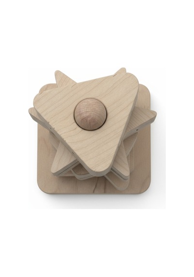Ahşap Eğitici İkiz Geometrik Dikey Puzzle Model Yapboz