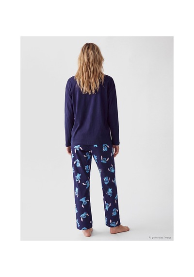 Lcw Young Lacivert Stitch Baskılı Kadın Pijama Takım