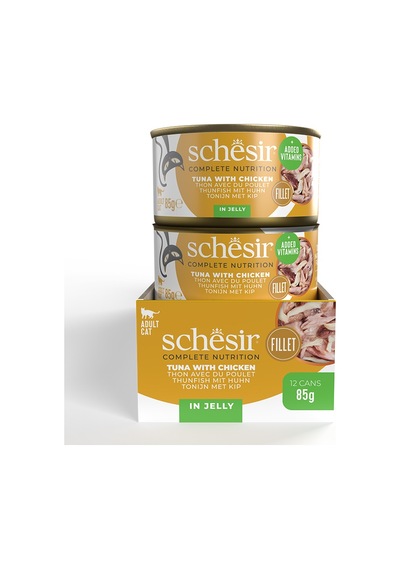 Schesir Jelly Ton Balıklı Ve Tavuklu Yetişkin Kedi Konservesi 85 Gr 12'li Paket