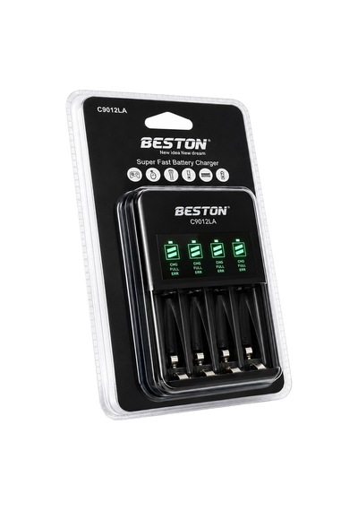Beston C9012la Aa/aaa 4'lü Ekranlı Hızlı Pil Şarj Cihazı