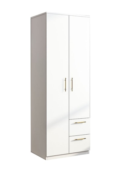 Merlin 2 Kapaklı, Çekmeceli Gardırop, Yatak Odası Dolap, Elbise Dolabı İstanbul Ceviz - 172 Cm / Beyaz Merlin 2 Kapaklı, Çekmeceli Gardırop, Yatak Odası Dolap, Elbise Dolabı İstanbul Ceviz - 172 Cm / Beyaz