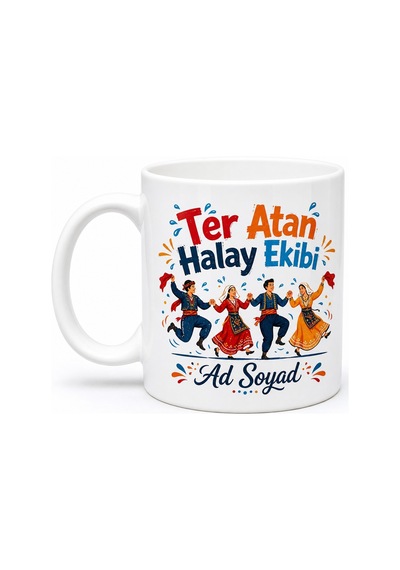 Damat Halayı Çeken Arkadaşlara Ter Atan Düğün Eğlencesi Kupa Bardak Hediye Beyaz / Çok Renkli