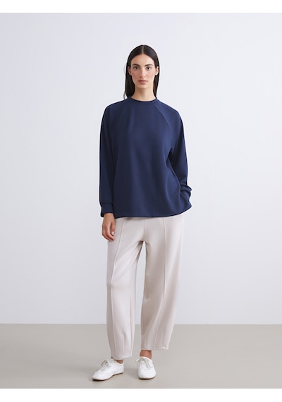 Lcw Everyday Lacivert Oversize Modal Karışımlı Kadın Sweatshirt