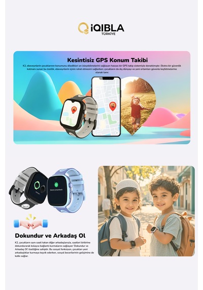 Iqibla Qwatch Aman K2 Akıllı Çocuk Saati (Distribütör Garantili)