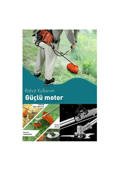 Prohummer Ph276 Yan Tipi Benzinli Ot Çalı Çim Biçme Tırpanı - 58cc 11000 Rpm Turuncu