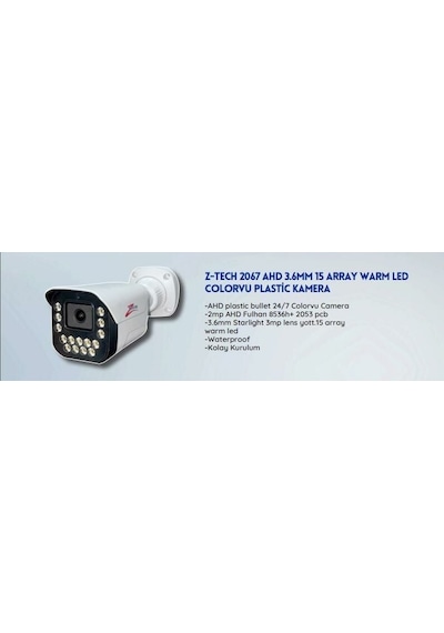 Ztech Zr-2067 2mp Ahd Fullcolor 2.8mm Bullet Dış Mekan Kamera