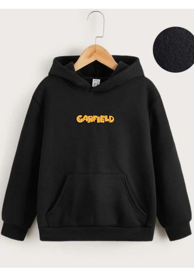 Moda Assema Çocuk Unisex Kapüşonlu Ön Ve Arka Garfield Baskılı Sweatshirt - Siyah Çok Renkli Moda Assema Çocuk Unisex Kapüşonlu Ön Ve Arka Garfield Baskılı Sweatshirt - Siyah Çok Renkli