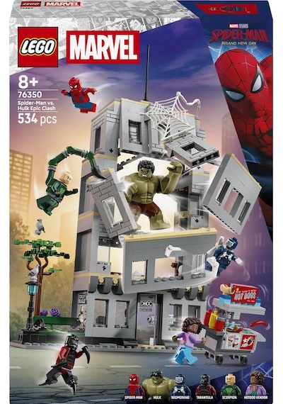 LEGO® ǀ Marvel Örümcek Adam ve Hulk’ın Destansı Çarpışması 76350 - 8+ Yaş için 6 Karakter İçeren Oyuncak Yapım Seti (534 Parça)