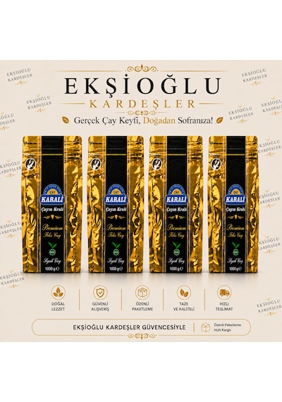 Karali Premium Filiz Siyah Çay 4 Kg 4 X 1 Kg