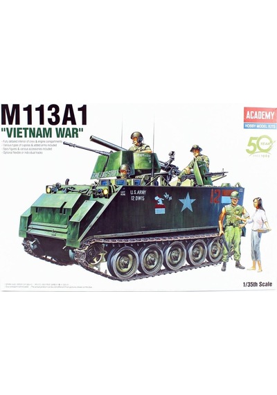Academy 13266 1/35 Ölçek, M-113a1 Apc Vietnam Zırhlı Personel Taşıyıcı, Plastik Model Kiti-48946