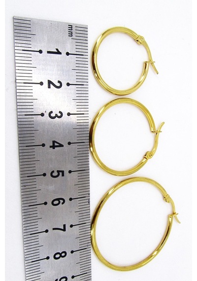 21-26-36 MM 3'Lü Kadın Halka Çelik Küpe Seti Mse29