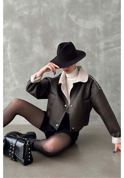 Verymoda Nubuk Yakası Kürklü F1577 Kahve