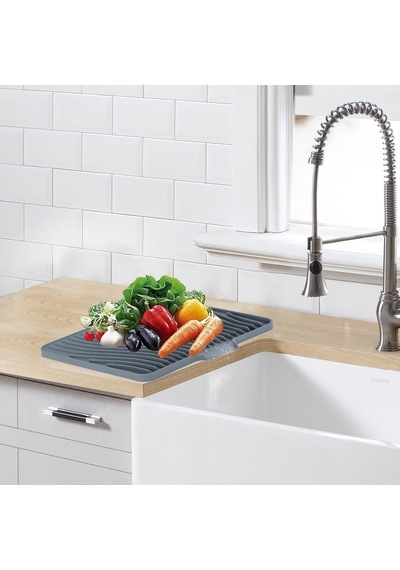 Silikon Bulaşıklık Mat & Bulaşık Kurutma Rafı Mat - 40 X 30 Cm Kaymaz, Bpa İçermez, Drenaj Dudaklı Silikon Bula Diğer
