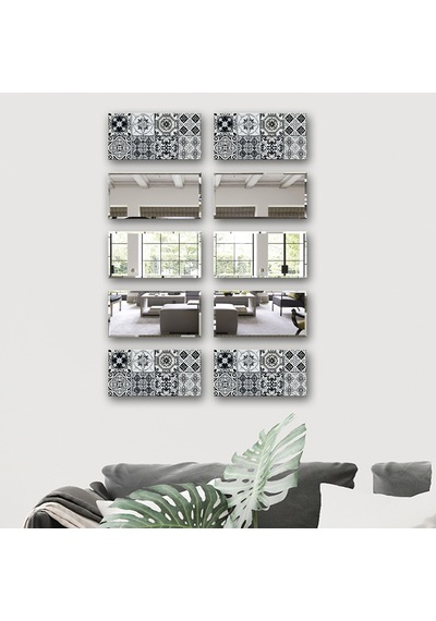 Decorita Dekor Camı | Karakalem Çizim Cam ve Ayna | 10'lu Takım Karakalem Çizim