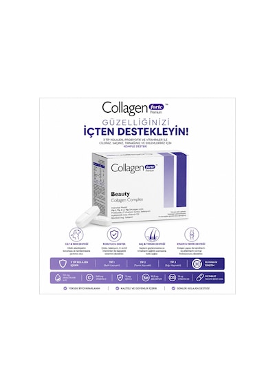 Collagen Forte Platinum Premium 3 Tip Kolajen Hyalüronik Asit 90 Tablet