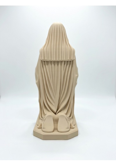 3d Baskı Diz Çökmüş Meryem Ana Figürü - Dekoratif Dini Heykel Bej