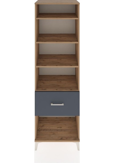 Hyperion Dolap 4 Raflı Tek Çekmeceli 60x44x195 Çam-antrasit Atlas Çam
