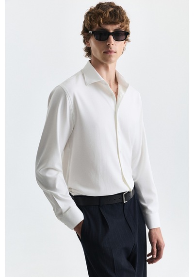 Antioch Comfort Slim Fit Gömlek Ekru