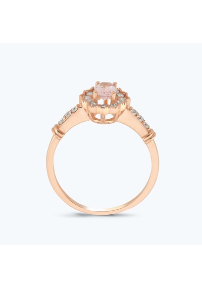Altınbaş Pırlanta Morganite Taşlı Oval Yüzük Pnf001pmrg-14k