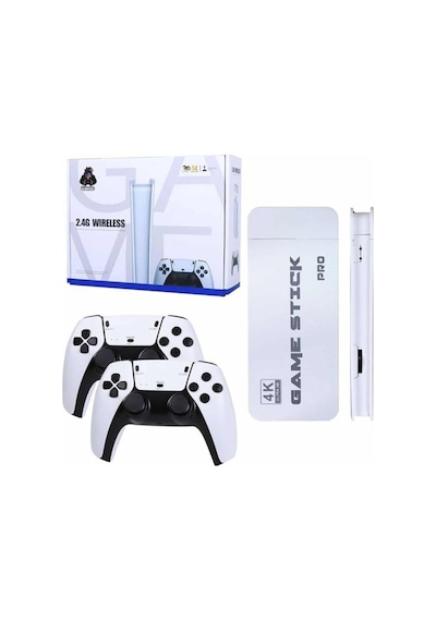 Game Stick 4k Retro Çift Kollu Atari Oyunlari +20000 Oyunlu Konsol Nostalji - Teolsa9798-6151