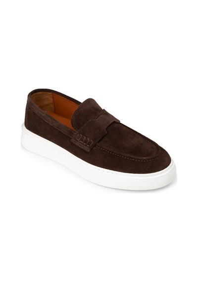 Deery Hakiki Süet Kahverengi Erkek Loafer Ayakkabı - 02043mkhvp01 Kahverengi