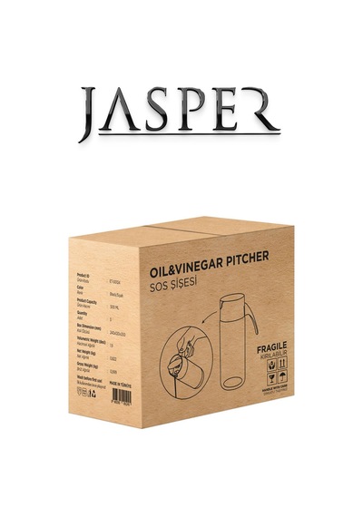 Jasper Jpr-0124 2'li Cam Yağdanlık 500 Ml Yağ Sirke Sürahisi Antrasit