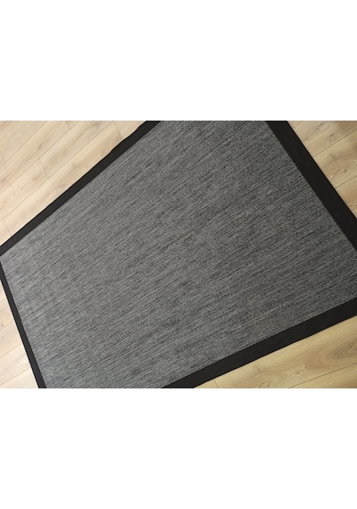 Çam Halı Sisal 9714 Gri / Siyah Bordürlü Jüt Sisal Kilim - 100x200