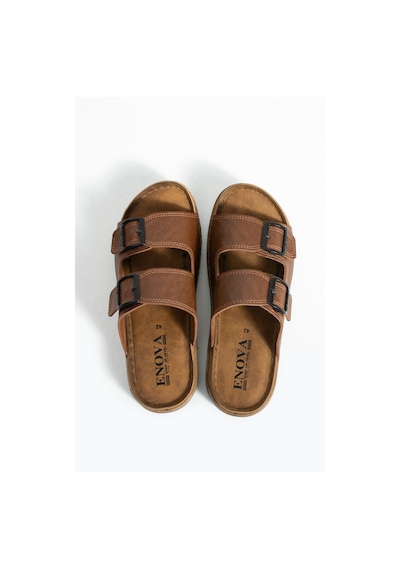 Birrbazaar Erkek Deri Suni Ortopedik Çift Monta Taban Ayarlı Tokalı Dikişli Şık Ev Dışarı Terliği Taba Birrbazaar Erkek Deri Suni Ortopedik Çift Monta Taban Ayarlı Tokalı Dikişli Şık Ev Dışarı Terliği Taba