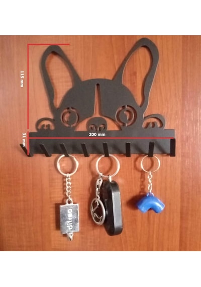 Ardini Anahtar Askılığı İster Kendinden Yapışkanlı İster Vidalı Köpekcik Mat Siyah Çok Renkli