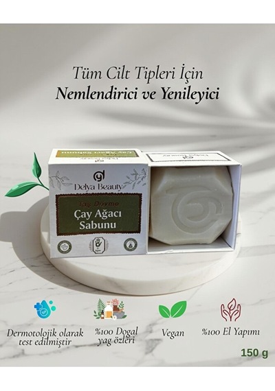Delya Taş Dövme Çay Ağacı Sabunu El Yapımı Vegan Sabun