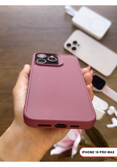 Apple iPhone 15 Pro Max Uyumlu Kamera Korumalı Darbeye Dayanıklı Renk Atmayan Keep Silikon Kılıf Mor
