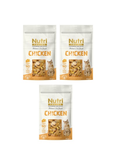 Nutri Feline Chicken & Cheese Tavuklu Ve Peynirli Tahılsız Kedi Ödülü 50 Gr. X 3 Adet