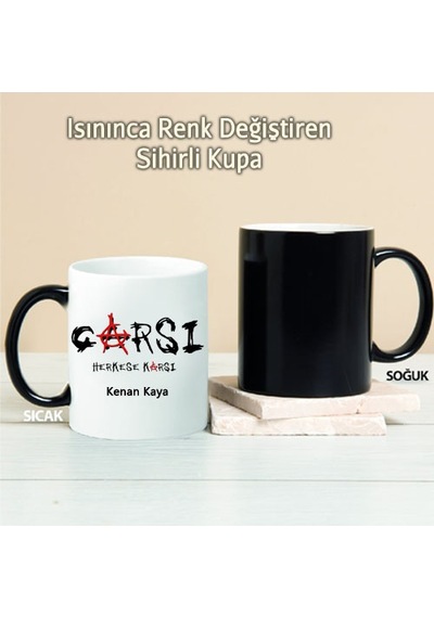 Çarşı Herkese Karşı Kişiye Özel Sihirli Kupa Pi146 Çok Renkli