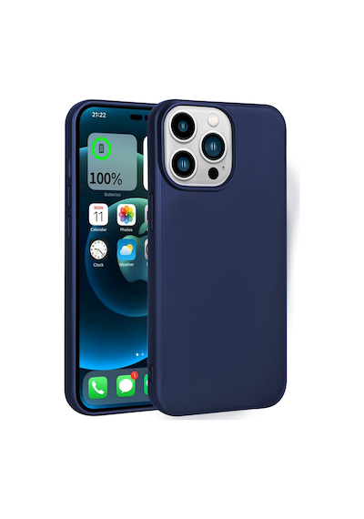 Apple Uyumlu iPhone Ekılıf 14 Pro Kılıf Mat Soft Premier Silikon Kapak Lacivert