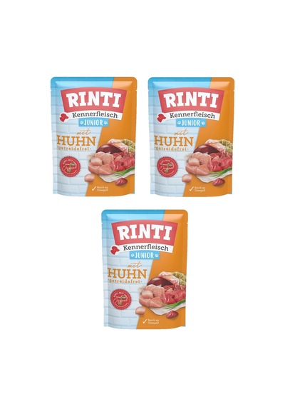Rinti Pouch Tavuklu Yavru Köpek Yaş Mama 400 G X 3 Adet