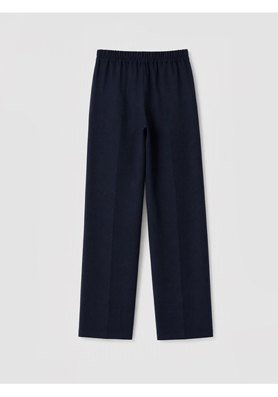 Lcw Modest Lacivert Beli Lastikli Geniş Paça Pileli Kadın Pantolon