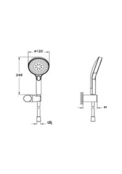 Artema Core Round A4591434 3f El Duşu Takımı, Fırçalı Nikel Diğer