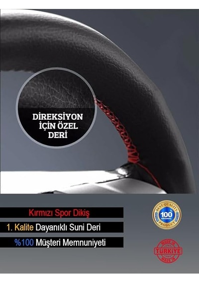 Subaru İle Uyumlu Xv İçin Süper Deri Direksiyon Kılıfı, Kırmızı Şeritli Spor Dikiş Diğer