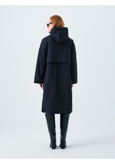 Regular Fit Kadın Trenchcoat Koyu Lacivert