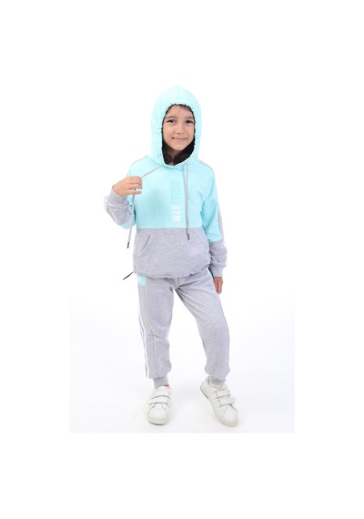 Toontoy Kids Toontoy Kız Çocuk Baskılı Eşofman Takım Su Yeşili