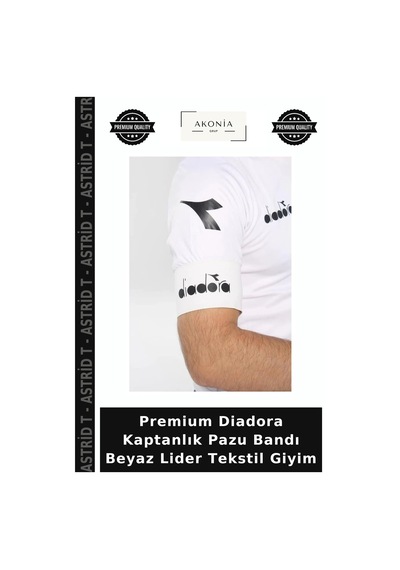 Premium Diadora Kaptanlık Pazu Bandı Beyaz Lider Tekstil Giyim