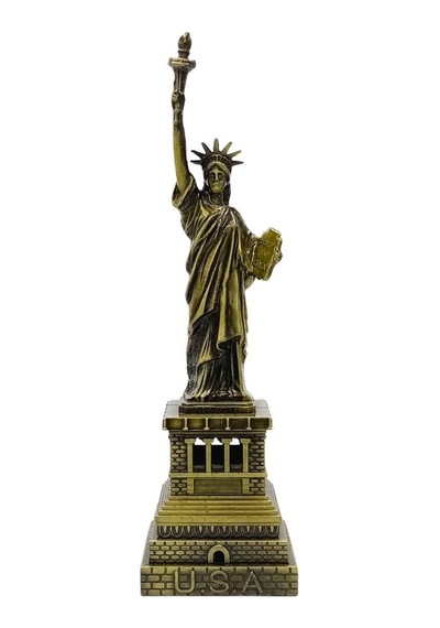 Vintage Metal Usa Özgürlük Heykeli Biblo Antik Bronz 18 Cm