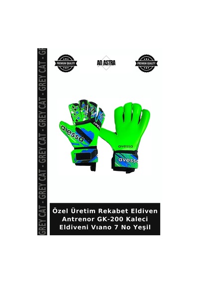 Özel Üretim Rekabet Eldiven Antrenor Gk-200 Kaleci Eldiveni Vıano 7 No Yeşil