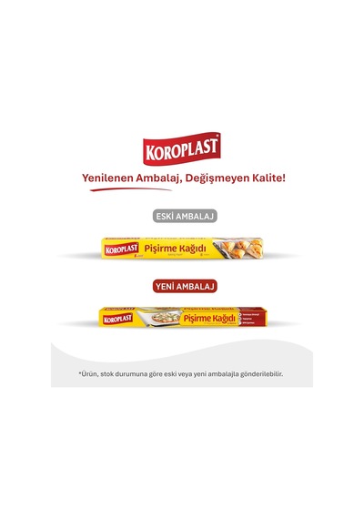 Koroplast Pişirme Kağıdı 8 Mt, Helal Sertifikalı Ve Bpa İçermez 37cm X 8mt, Fırında Tavuk, Et, Tatlı, Börek P Diğer